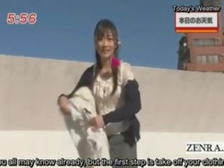 Subtitulado loca japón noticias towel frotamiento demonstration